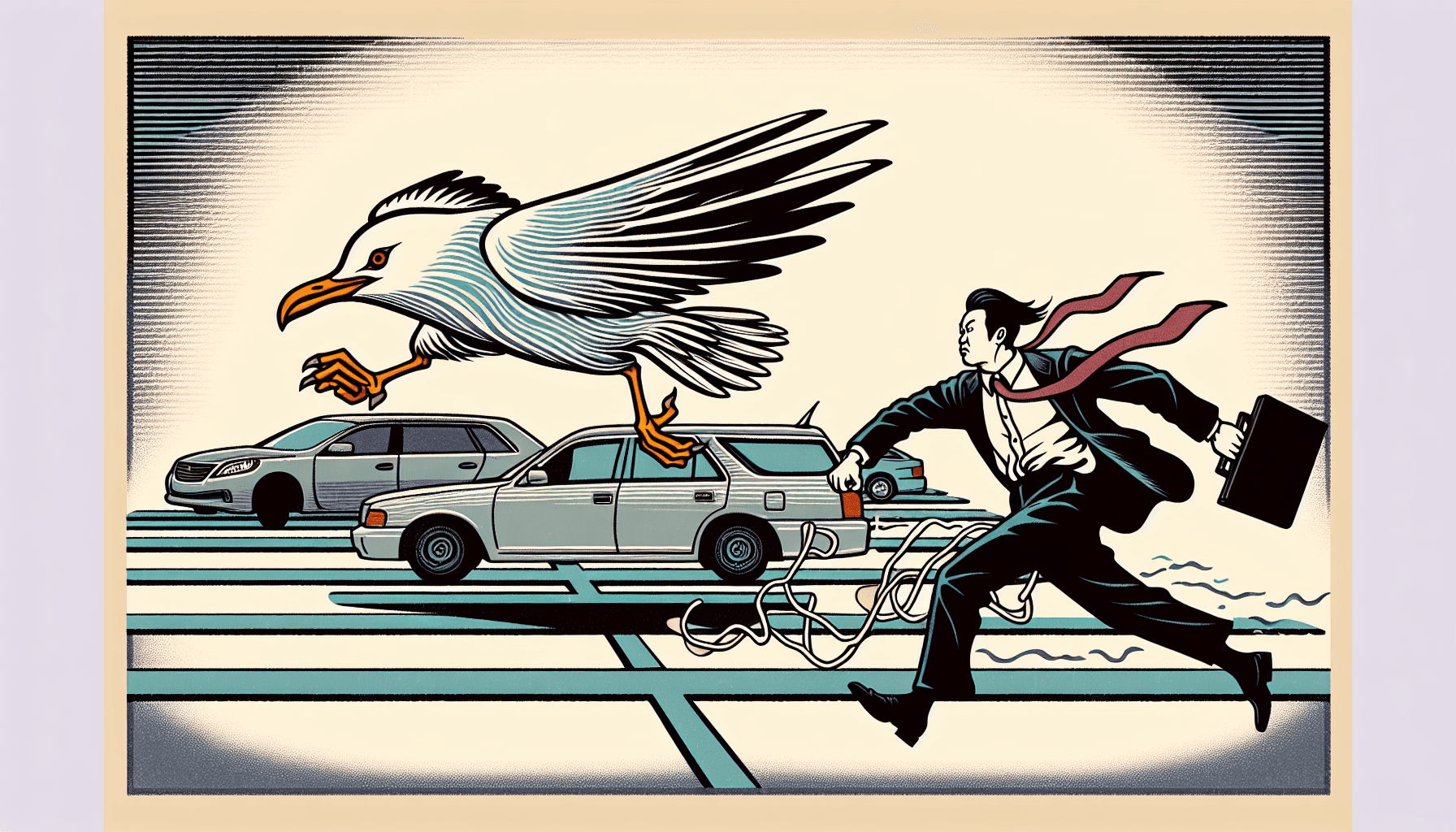 I just watched the CEO chase a seagull across the parking lot